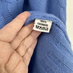 SOLD cardigan blue MEDIUM full zip cable knit